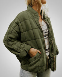 Claudia | Damen Oversized Lässiger Zeitloser Jacke in Grün