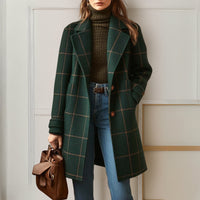 Judith™ | Elegante warme lange Jacke in Dunkelgrün