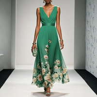 Britta | Damen Florales Maxikleid Hochzeitsgast Romantic Elegant Sommer in Grün