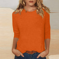 Katherina - Bequemes Rundhals-Shirt in Orange