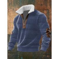 Tobias | ThermoSoft Fleecepullover mit Stehkragen in Blau