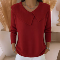 Jennifer™ | Strickpullover mit weichem Kragen in Rot