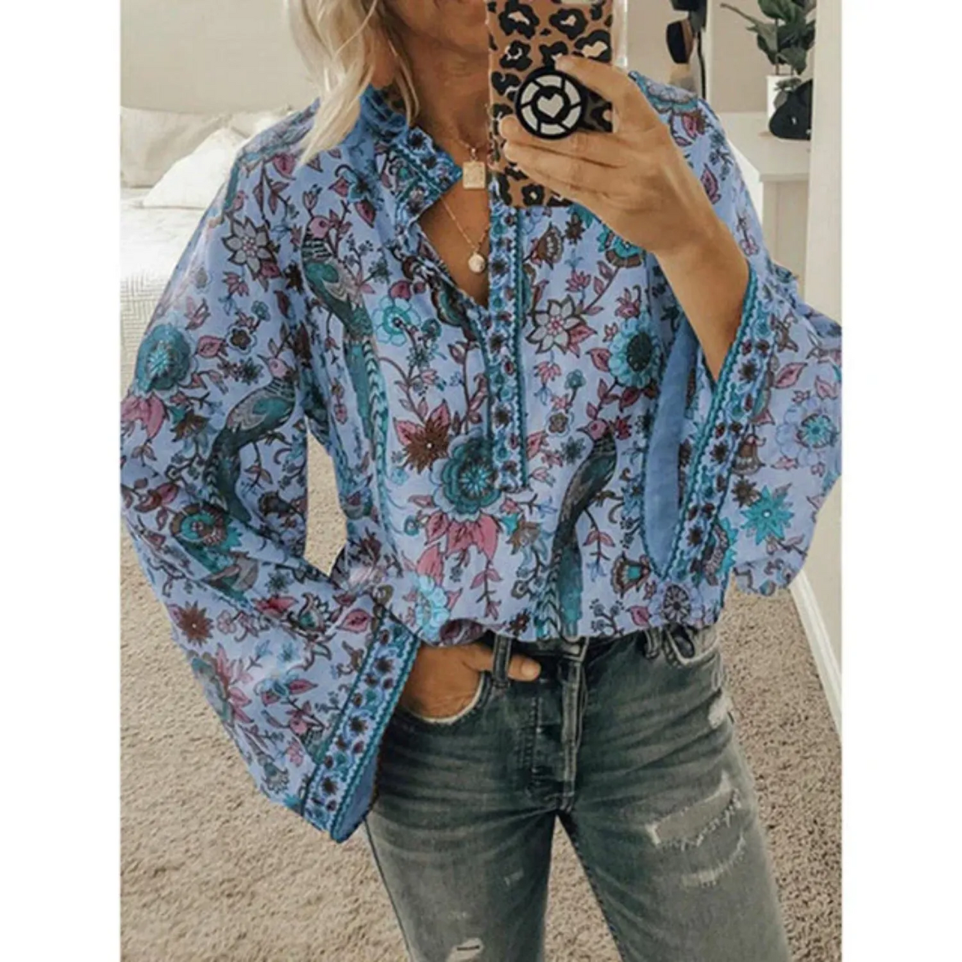 Monaki | Sommerbluse für Damen mit A-Linien-Silhouette