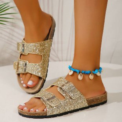 Hesty | Sommertrend Pailletten-Sandalen