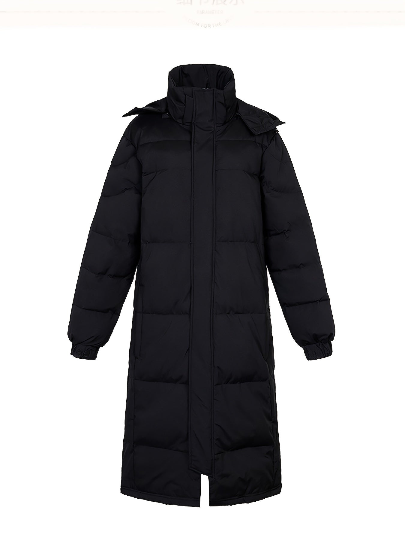 Casual langer warmer Wintermantel in Schwarz mit Polsterung für Herren | Ideal für den Winter