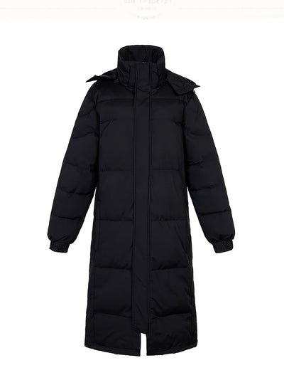Casual langer warmer Wintermantel in Schwarz mit Polsterung für Herren | Ideal für den Winter
