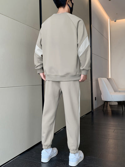 Lässiger Leichter Bequemer Baumwolle Trainingsanzug mit Jacke und Kordelzughose für Herren | Perfekt für Outdoor-Aktivitäten