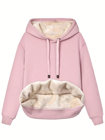 Frenska | Damen Winter Kapuzenpullover aus Plüsch