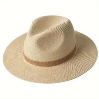 Sonnenhut mit breiter Krempe für Damen und Herren – SunShield Panama in Beige