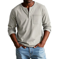 Ludwig | Herren Langarm Henley Shirt in Beige