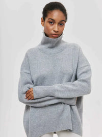 Lässiger Strickpullover -OLIVIA in Grau