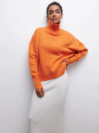 Lässiger Strickpullover -OLIVIA in Orange