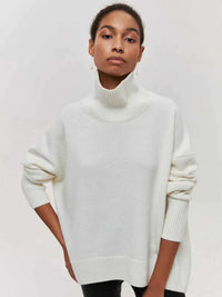 Lässiger Strickpullover -OLIVIA in Weiß