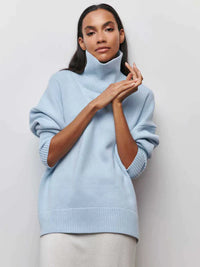 Lässiger Strickpullover -OLIVIA in Hellblau