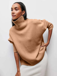 Lässiger Strickpullover -OLIVIA in Hellbraun