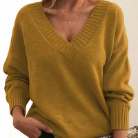 Leocadia - Eleganter Pullover mit V-Ausschnitt in Gold