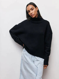 Lässiger Strickpullover -OLIVIA in Schwarz