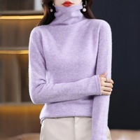 Akainu - Angenehmer Rollkragenpullover in Kattun lila