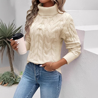 Amélie - Komfortabler Rollkragenpullover in Beige