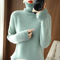 Silvana - Eleganter Rollkragenpullover in Grün