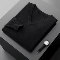 Walter - Bequemer V-Pullover in Dunkelgrau