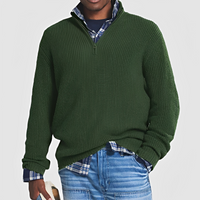 Constantine - Warmer Pullover mit halbem Zipper in Grün