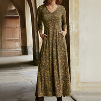 Sophie - Vintage-Kleid mit langen Ärmeln in Braun