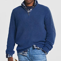 Constantine - Warmer Pullover mit halbem Zipper in Blau