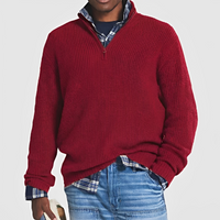 Constantine - Warmer Pullover mit halbem Zipper in Rot