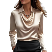 Dionne - Bequeme Langarmbluse in Beige