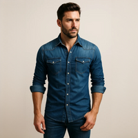 Maxime - Bequemes Langarm-Poloshirt in Dunkelblau