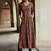 Sophie - Vintage-Kleid mit langen Ärmeln in Rot