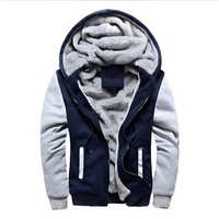 Istvan - Stilvolle und warme Kapuzenjacke in Blau/Grau