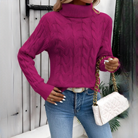 Amélie - Komfortabler Rollkragenpullover in Rosa Rot
