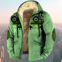 Laszlo - Hoodie-Jacke im Retro-Design in Grün