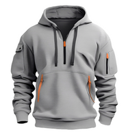 Paxton - Moderner Hoodie in Hellgrau