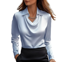 Dionne - Bequeme Langarmbluse in Blau