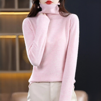 Akainu - Angenehmer Rollkragenpullover in Rosa