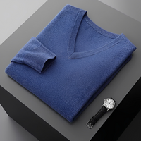 Walter - Bequemer V-Pullover in Blau