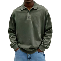 Clayton - Langarm-Poloshirt im zeitgemäßen Design in Grün