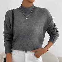 Roxana - Gemütlicher Pullover mit Stehkragen in Grau