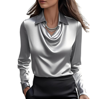 Dionne - Bequeme Langarmbluse in Silber