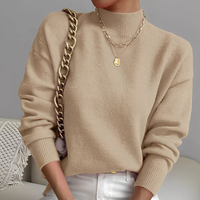 Roxana - Gemütlicher Pullover mit Stehkragen in Khaki