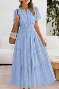 Damen Boho Breeze Midi Kleid in Blau