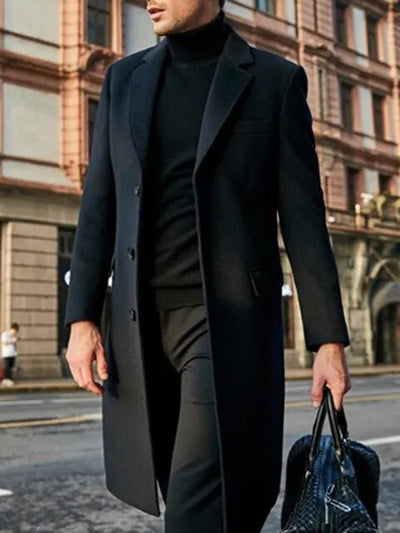Eleganter einreihiger Trenchcoat für Herren