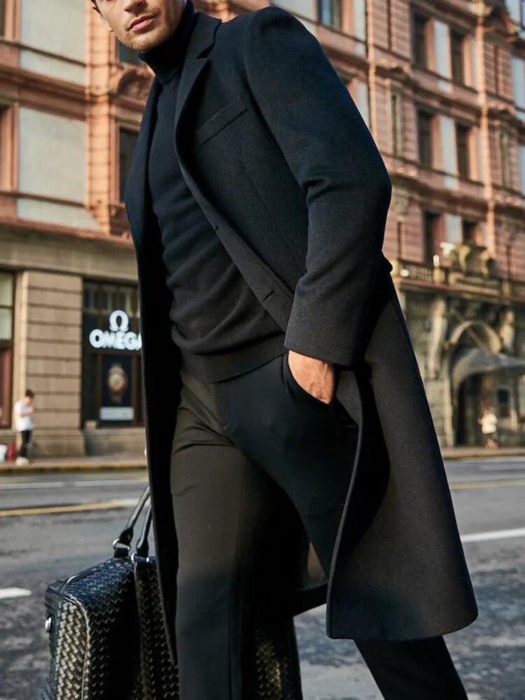 Eleganter einreihiger Trenchcoat für Herren