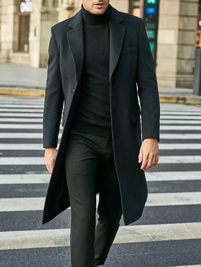 Eleganter einreihiger Trenchcoat für Herren