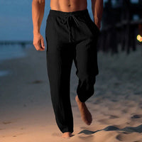 Andrew | Herren Luftige Hose Leicht Komfort Sommer Casual Modern in Schwarz