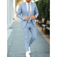Lukas | Herren Anzug Slim Fit Business Elegante Linien Modern Festlich in Blau
