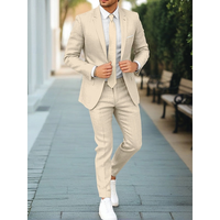 Lukas | Herren Anzug Slim Fit Business Elegante Linien Modern Festlich in Beige
